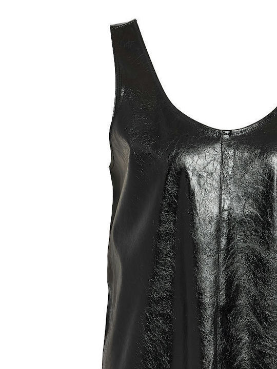 Mini Evening Dress Leather Black