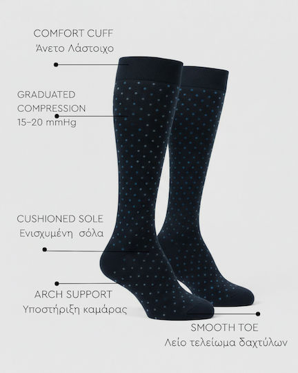 Christou 1910 Calf High Socks 15-20 mmHg Navy Blue
