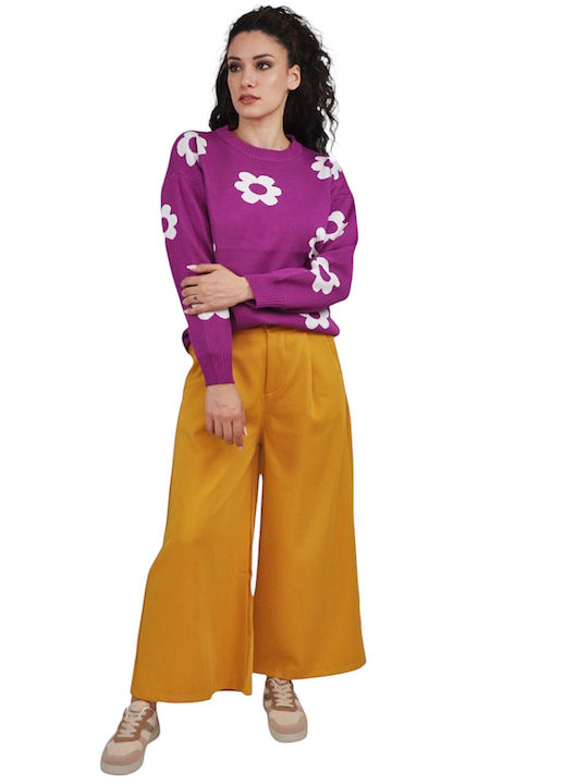 Women's High Rise Pantaloons in Loose Fit Mustard