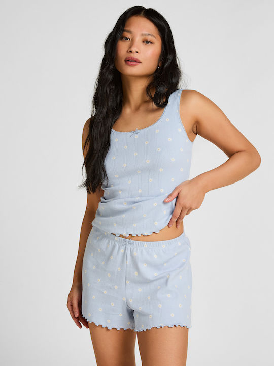Hunkemöller Summer Women's Pyjama Shorts Blue Pointelle