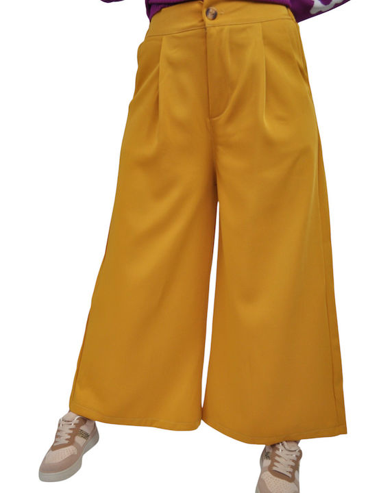 Women's High Rise Pantaloons in Loose Fit Mustard