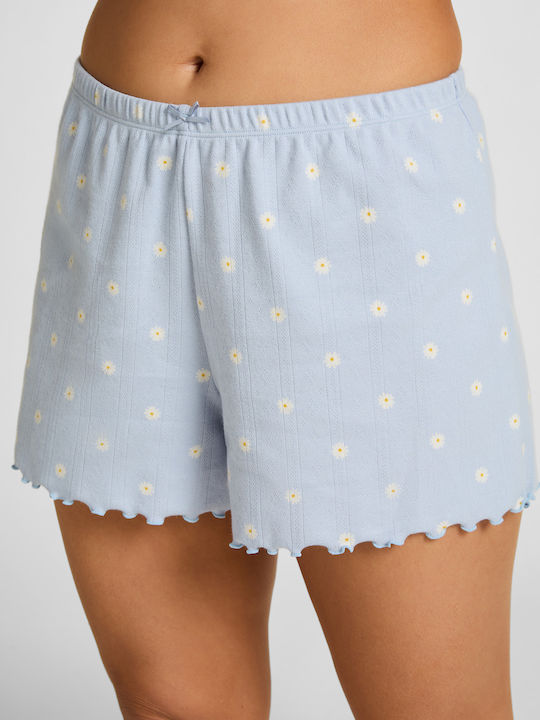 Hunkemöller Summer Women's Pyjama Shorts Blue Pointelle