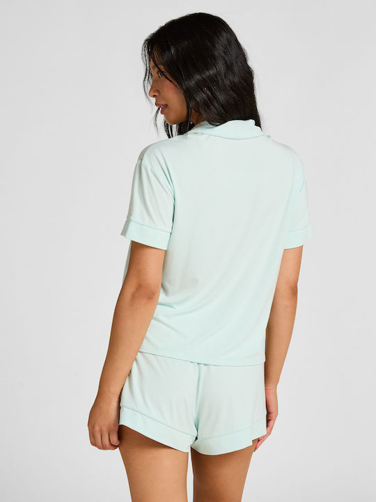 Hunkemöller Καλοκαιρινό Γυναικείο Σετ Πιτζάμας Μπλε Jersey Essential