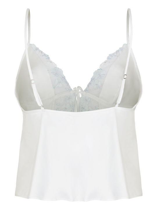 Hunkemöller Καλοκαιρινή Γυναικεία Μπλούζα Πιτζάμας Λευκή