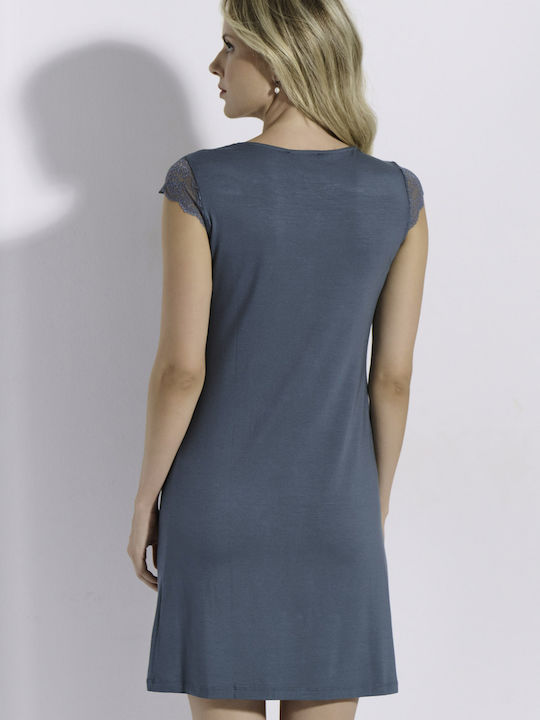 Jeannette Lingerie Καλοκαιρινό Γυναικείο Νυχτικό Πετρόλ