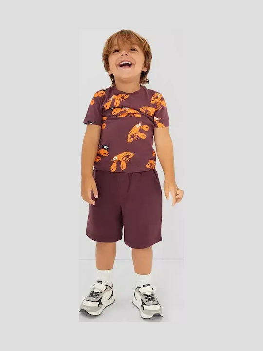 Kids Fabric Shorts/Bermuda Burgundy