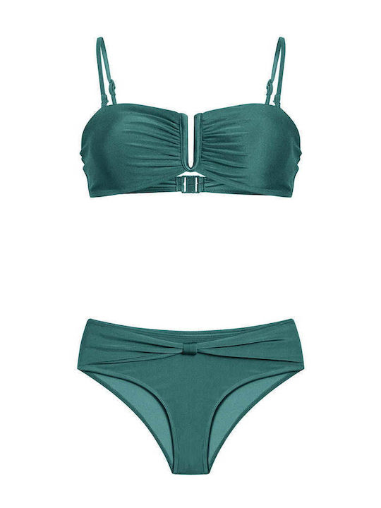 Set Bikini Cu Burete Detașabil Petrol