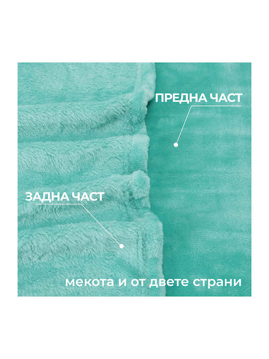 Pelzige Doppelbettdecke 200x210cm Aqua