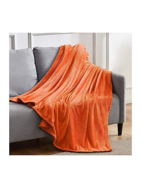 Furry Double Blanket 200x210cm Orange