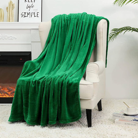 Κουβέρτα Γούνινη Διπλή 200x210εκ. Green
