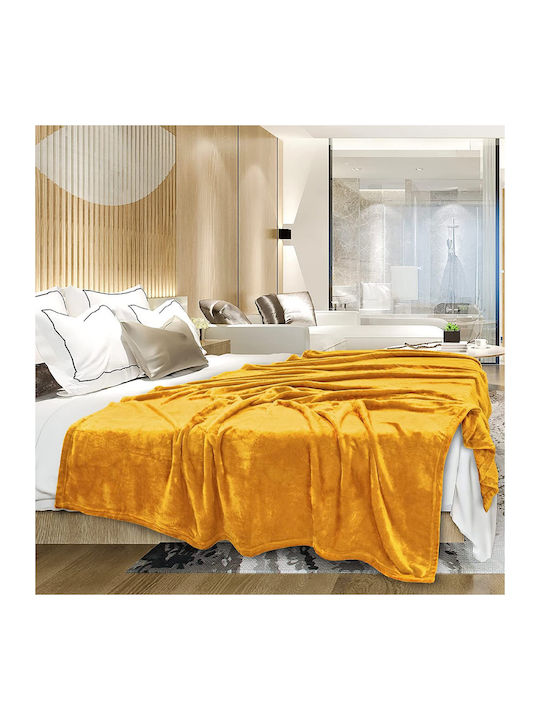 Κουβέρτα Γούνινη Διπλή 200x210εκ. Yellow