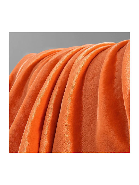 Κουβέρτα Γούνινη Μονή 150x210εκ. Orange
