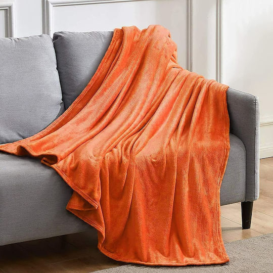 Furry Single Blanket 150x210cm Orange