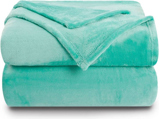 Κουβέρτα Γούνινη Μονή 150x210εκ. Aqua