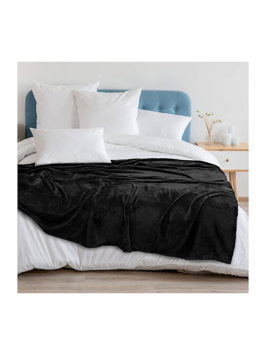 Κουβέρτα Γούνινη Μονή 150x210εκ. Black