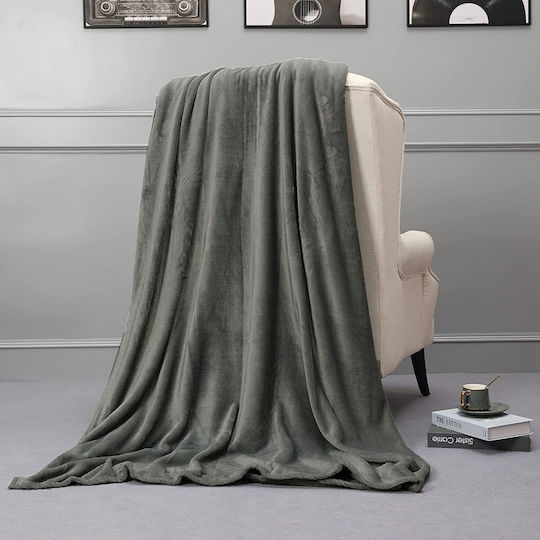 Κουβέρτα Γούνινη Διπλή 200x210εκ. Gray