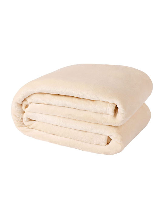 Pelzige Decke Einzeln 150x210cm Beige