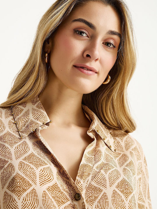 Short Sleeve Women's Shirt Cloud Cream Multi