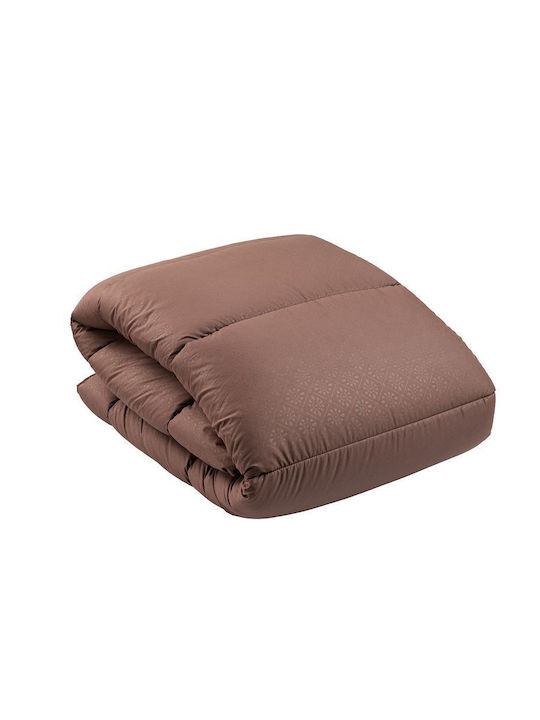 Памучна Завивка Еднолицева с Пълнеж Микрофибър 150x210см Кафяв 300 GSM