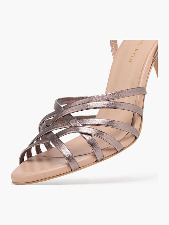 Kalogirou Leather Bronze Sandals Alisia9