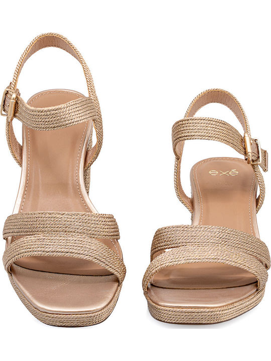 Leather Sandals Rose Gold