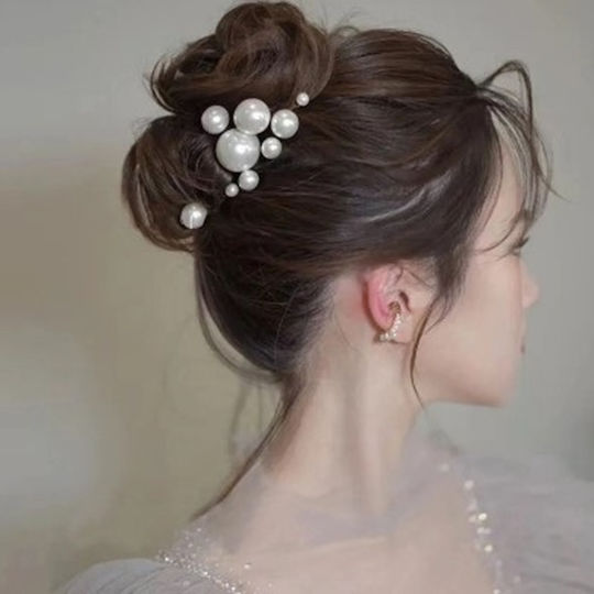 Set 7 Pearl Hairpins Bride Gold