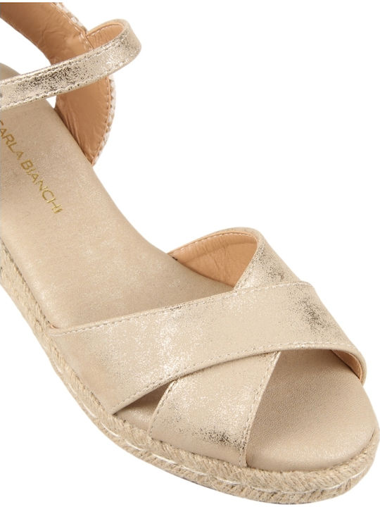 Sommer Damenplattformen in Stil Espadrilles Beige