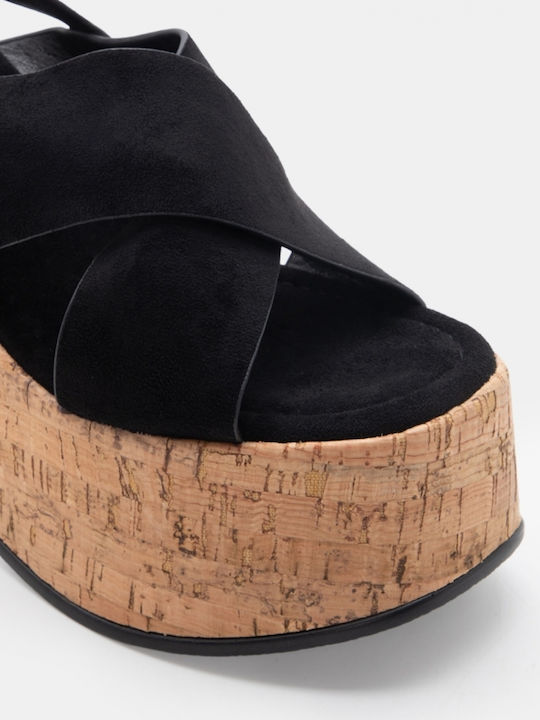 Sommer Damenplattformen Schwarz