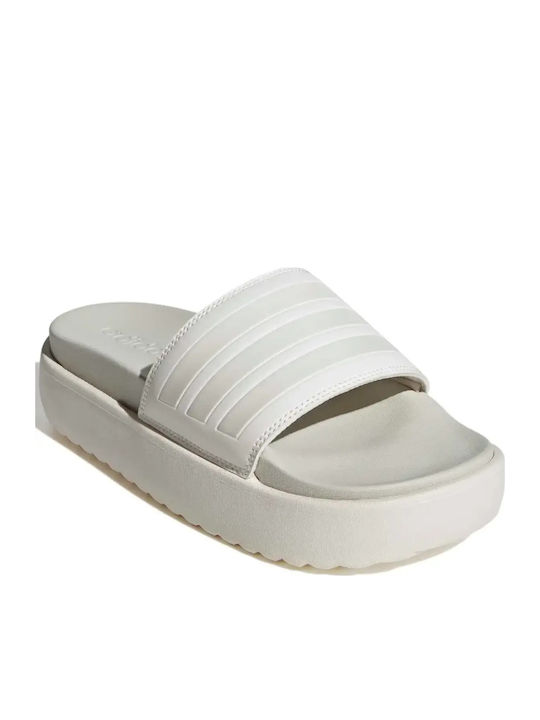 Adilette Slides Slides με Πλατφόρμα σε Μπεζ Χρώμα
