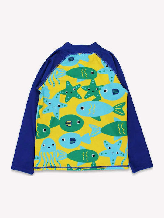 Toby Tiger Kids Swimwear Rashguard With Long Sleeve Blue
