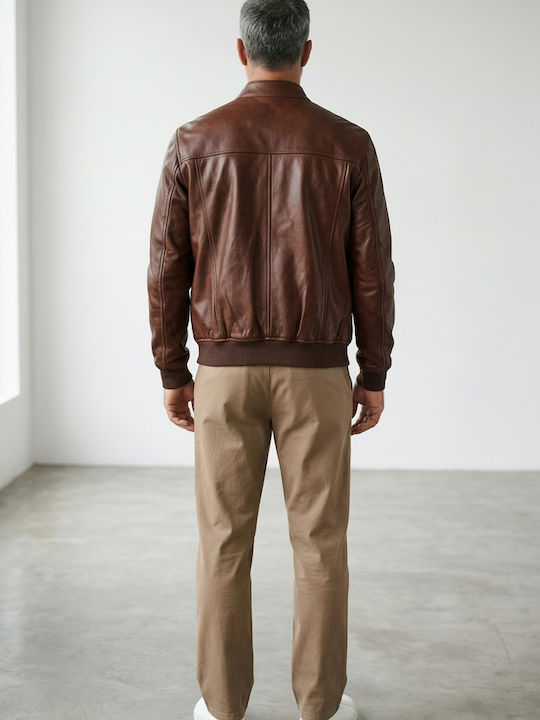 Кожено Яке Cognac Brown