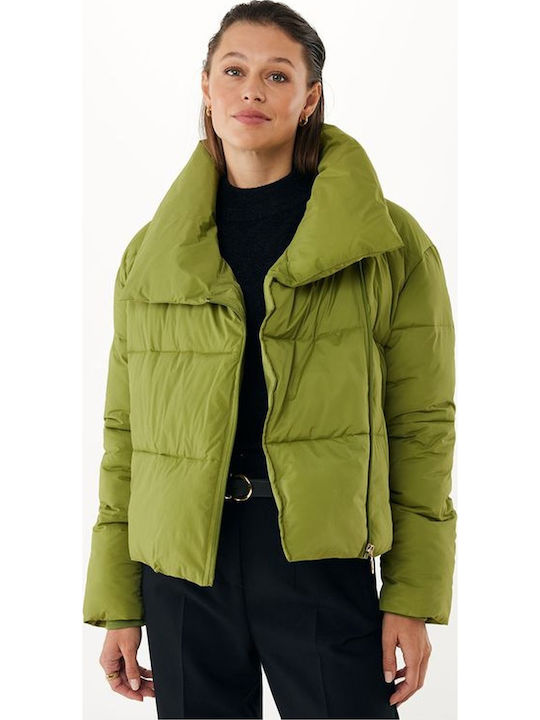 Дамско Puffer Яке за Зима Зелено