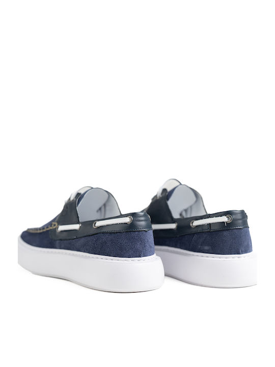 Δερμάτινα Ανδρικά Boat Shoes σε Μπλε Χρώμα