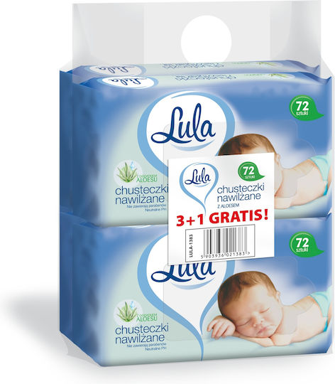 Stella Lula Baby-Feuchttücher Duftfrei & Parabene frei 4x72 Stück