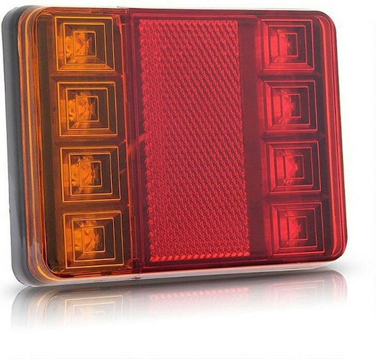 Set of 2 LED Rear Lights 12.5x10cm 12-24V/8W Vehicles Trailers Carts Tractors