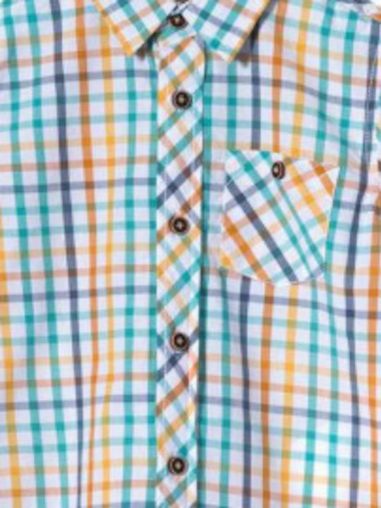 Kids Checked Short-Sleeved Shirt Orange