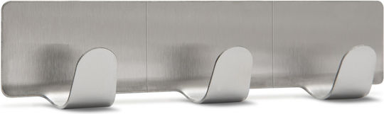 Bathroom Hook Triplet with Sticker 12x2.5cm Inox Gray Bathroom Hook Triplet with Sticker 12x2.5cm Inox Gray