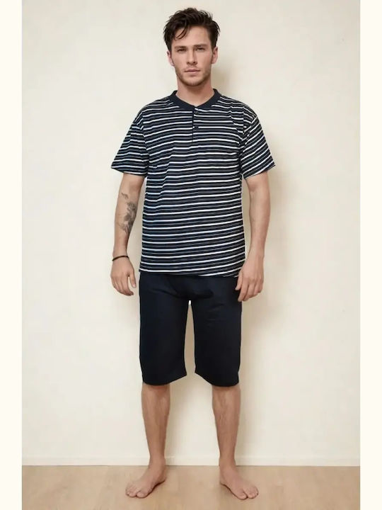 Rimoli Summer Men's Cotton Pyjamas Dark Blue