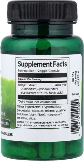 Swanson Shilajit Extract 400mg 60 φυτικές κάψουλες