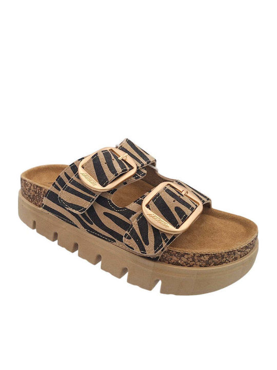 Sommer Damenplattformen im Stil Pantoffeln Beige