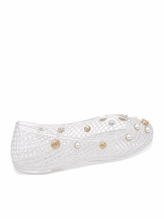 Mitsuko Sa67020w-cle Jelly Ballerina Sandals Transparent