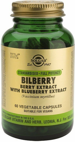 Solgar Bilberry Berry Extract 60 veg. Kappen