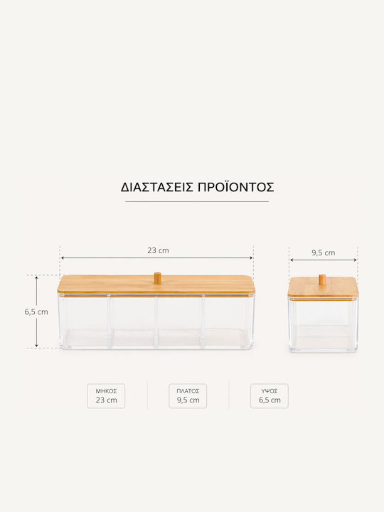 MRShome Органайзер за Козметика с Разделители 23x9.5x6.5см
