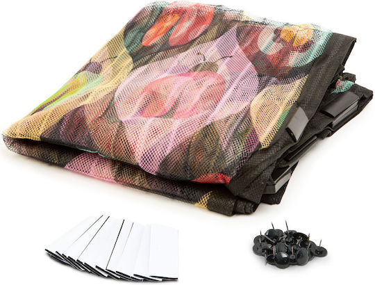 Door Mosquito Net with Velcro with Magnetic Clasp Made of Red Polyester 210x100cm