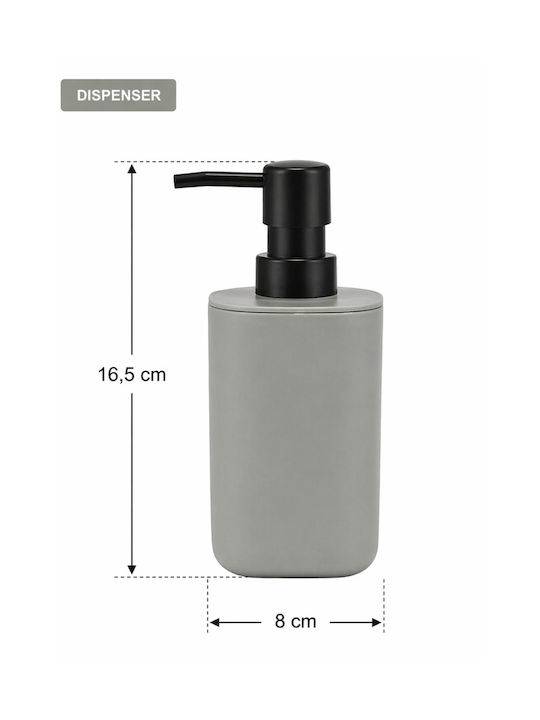 MRShome Bathroom Accessory Set Plastic Gray 3 Pieces