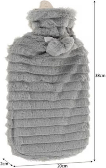 Hot Water Bottle in Gray Color with Cover for General Use 38x20cm 2000ml