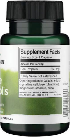 Swanson Bee Propolis 550mg 60 capace