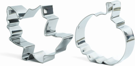 Cookie Cutter Set Leaf Pumpkin Shapes 8 Cm 2 Pieces Stainless Steel Cutters