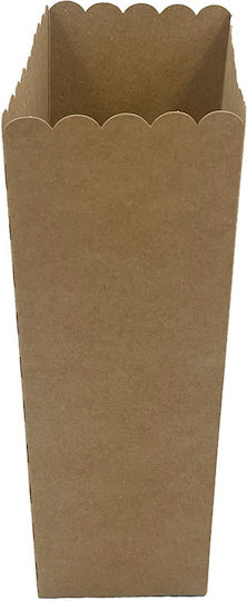 Set 50 Einweg-Lebensmittelbehälter Popcorn Kraft 6,5x12,5x22cm