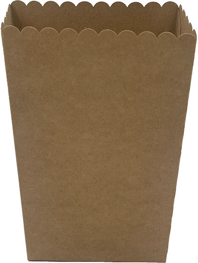 Set 50 Einweg-Lebensmittelbehälter Popcorn Kraft 6,5x12,5x22cm